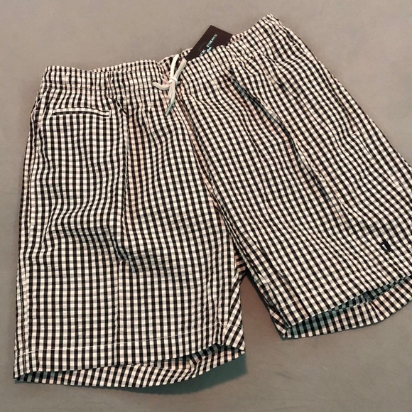 Black Brown 1826 Other - Black Brown 1826 Black White Gingham Swim Trunks Size M L